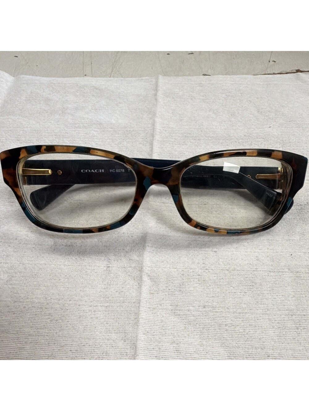 Coach HC6078 5337 Eyeglasses Teal Confetti Tortoise 52-16-135 Frames